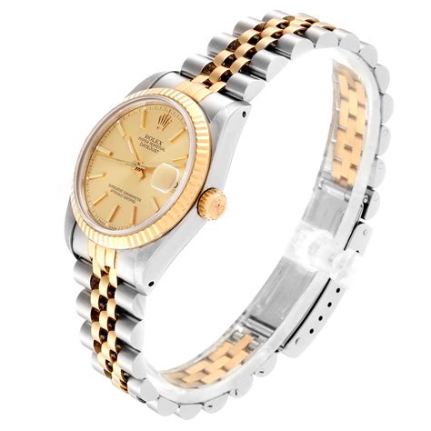 Rolex Datejust 31 Ladies Rolex 68273 Two Tone Yellow Gold